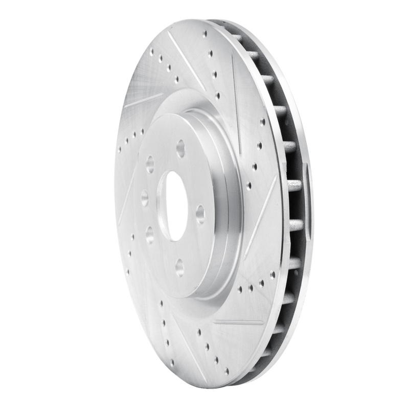 Buick Regal Brake Rotor (1) - Front Right - R1 Concepts - Drilled & Slotted - Silver - `09-`17